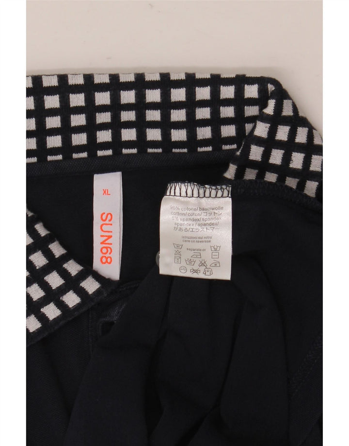 Sun68 Ανδρικό πουκάμισο Polo XL Navy Blue βαμβακερό