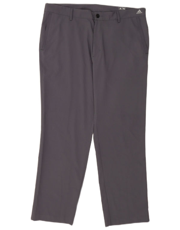 Adidas Mens Golf Straight Chino Trousers  W36 L30 Grey Polyester