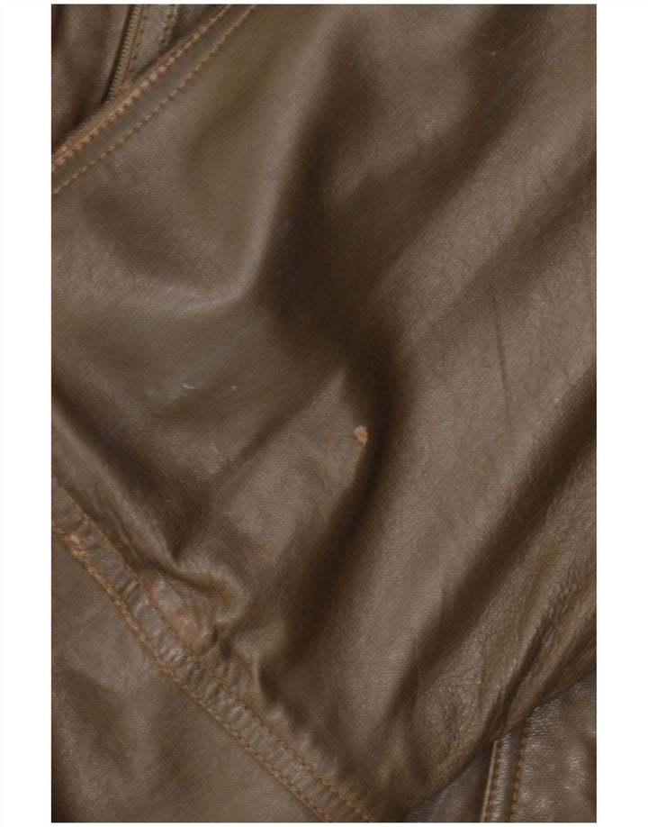 Vintage Ανδρικό Δερμάτινο Μπουφάν IT 52 XL Χακί