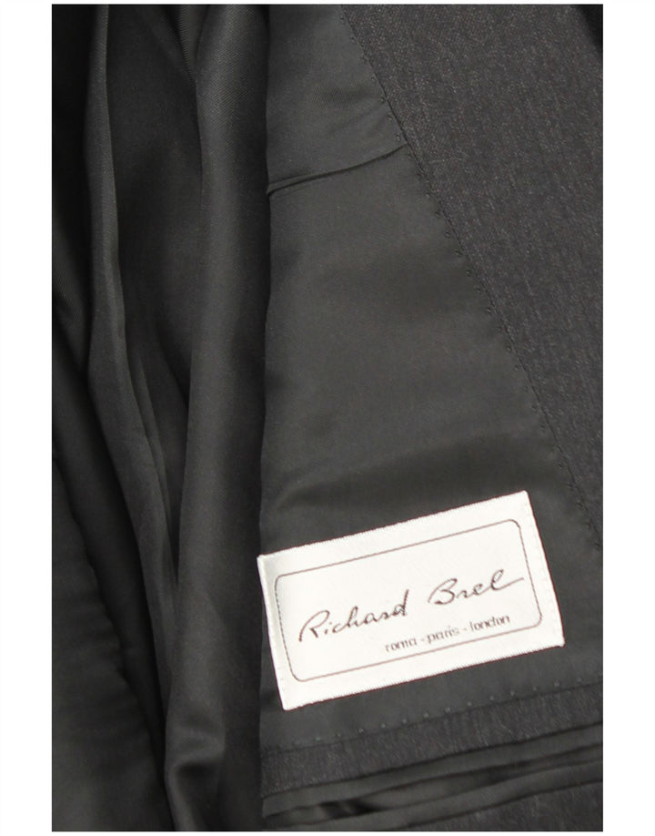 COPACABANA Mens Double Breasted Blazer Jacket IT 54 2XL Grey Virgin Wool