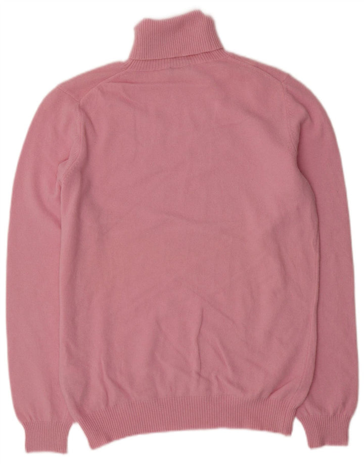 Γυναικείο πουλόβερ Benetton με ρολό λαιμόκοψη UK 16 μεγάλο ροζ μαλλί