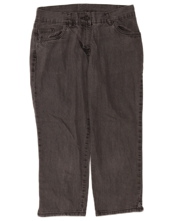 Marks & Spencer Γυναικεία Capri Jeans UK 10 Small W28 L21 Μαύρο βαμβακερό
