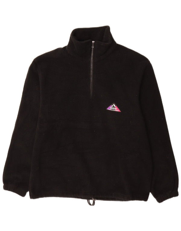 Aesse Ανδρικό φερμουάρ Fleece Jumper Μεσαίο Μαύρο Πολυεστέρας