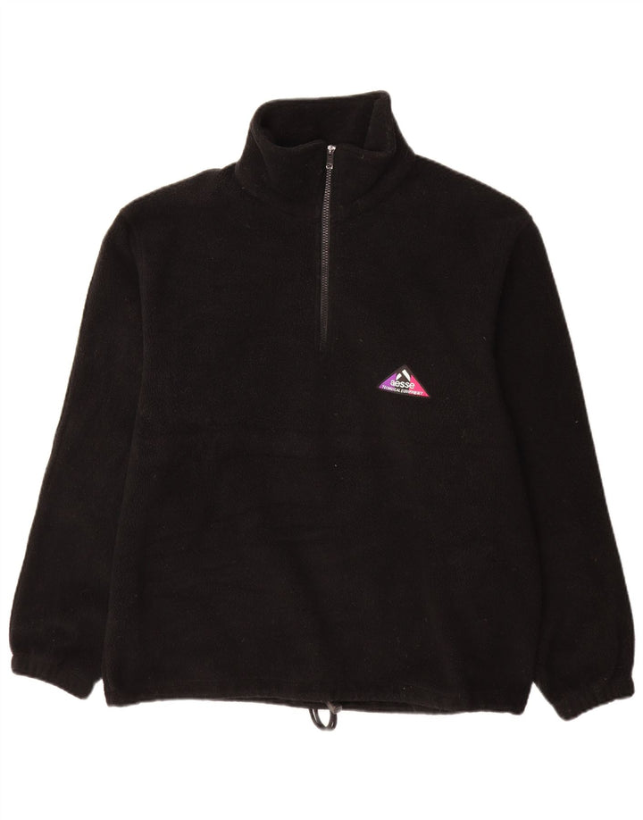 Aesse Ανδρικό φερμουάρ Fleece Jumper Μεσαίο Μαύρο Πολυεστέρας