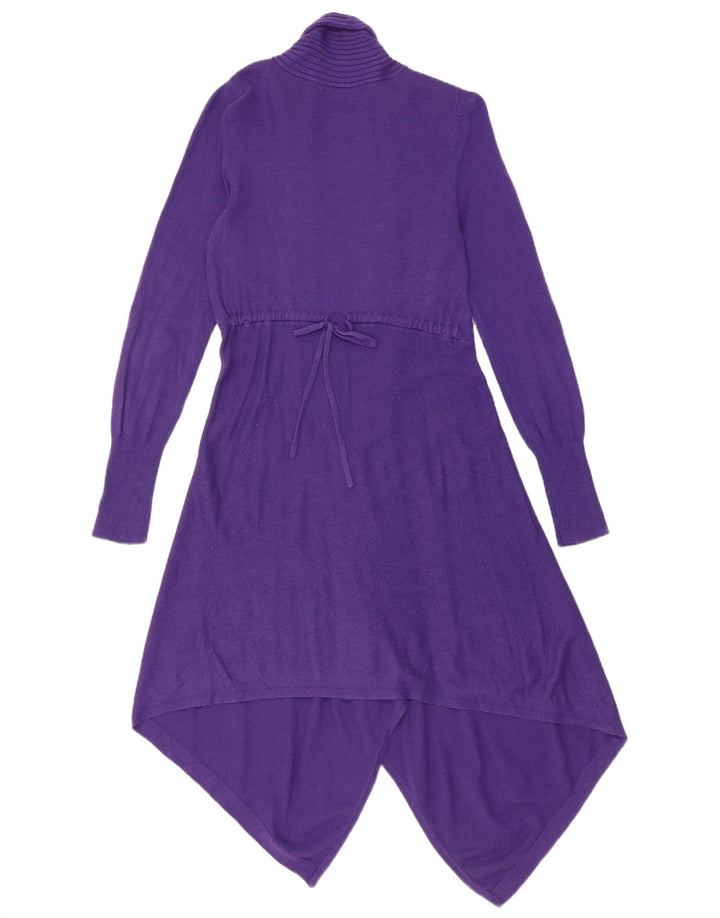 Marks & Spencer Γυναικείο Longline ανοιχτό πουλόβερ ζακέτα UK 8 Small Purple