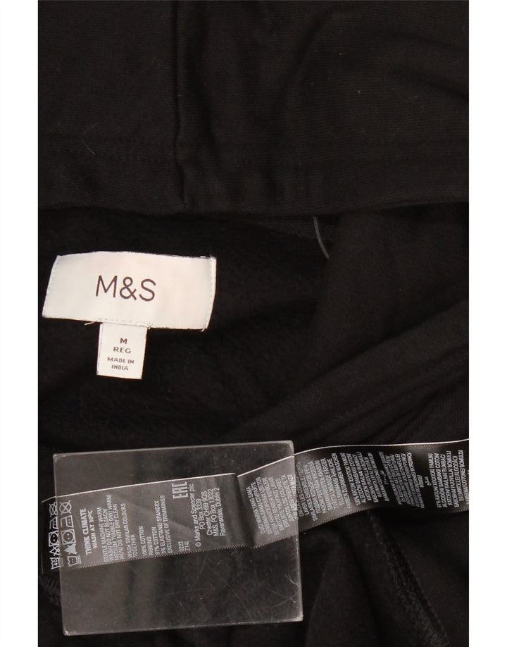 Marks & Spencer Ανδρικό Hoodie Jumper Μεσαίο μαύρο βαμβακερό