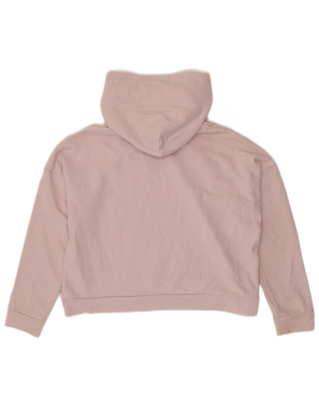 Γυναικεία LEVI'S Oversized Crop Graphic Hoodie Jumper UK 10 Small Pink Cotton