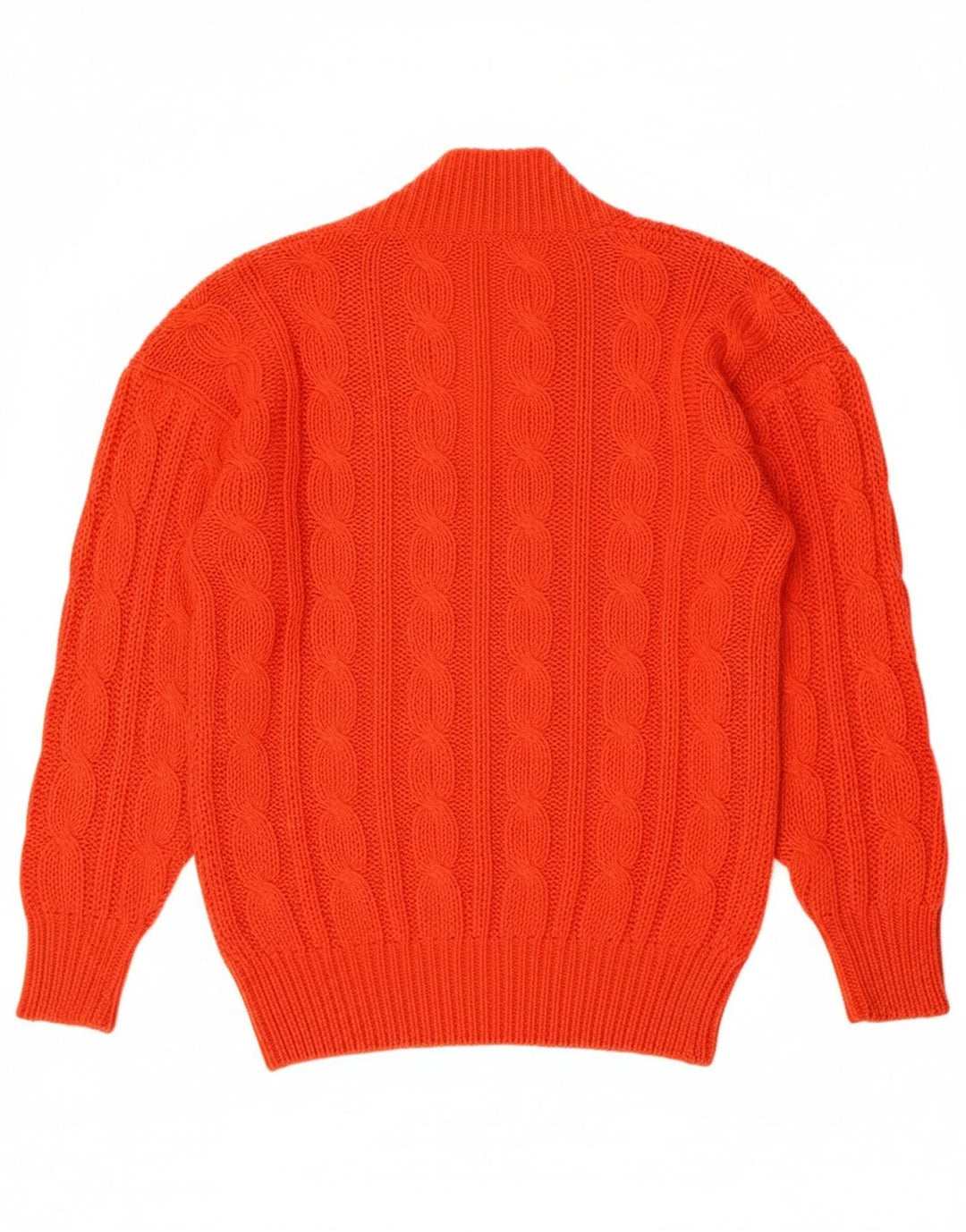VINTAGE Womens V-Neck Jumper Sweater EU 38 Medium Orange Acrylic Vintage Vintage and Second-Hand Vintage from Messina Hembry 