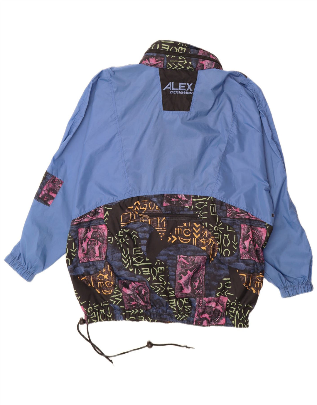 ALEX ATHLETICS Ανδρικό μπουφάν Anorak UK 40 μεγάλο μπλε γεωμετρικό πολυαμίδιο
