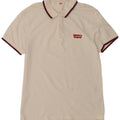 Levi's Mens Polo Shirt Medium White Striped Cotton