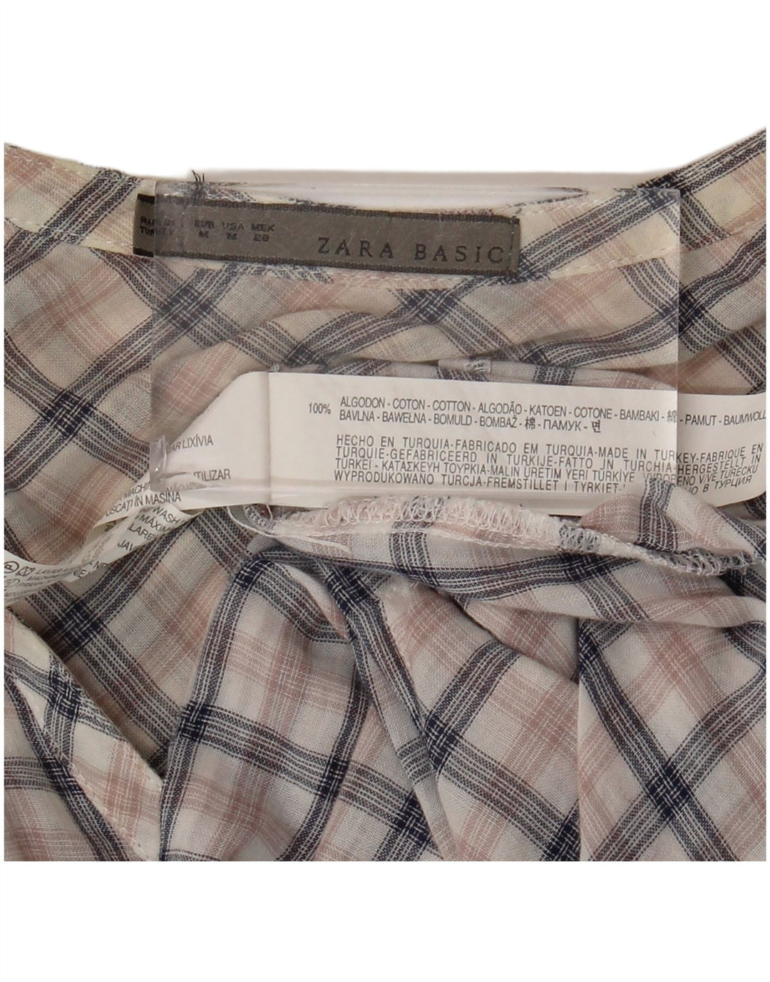 Zara Γυναικείο πουλόβερ πουκάμισο UK 14 Μεσαίο πολύχρωμο βαμβακερό καρό