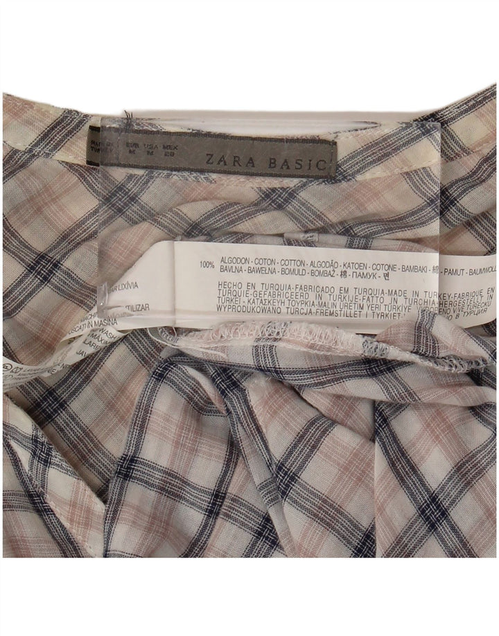 Zara Γυναικείο πουλόβερ πουκάμισο UK 14 Μεσαίο πολύχρωμο βαμβακερό καρό