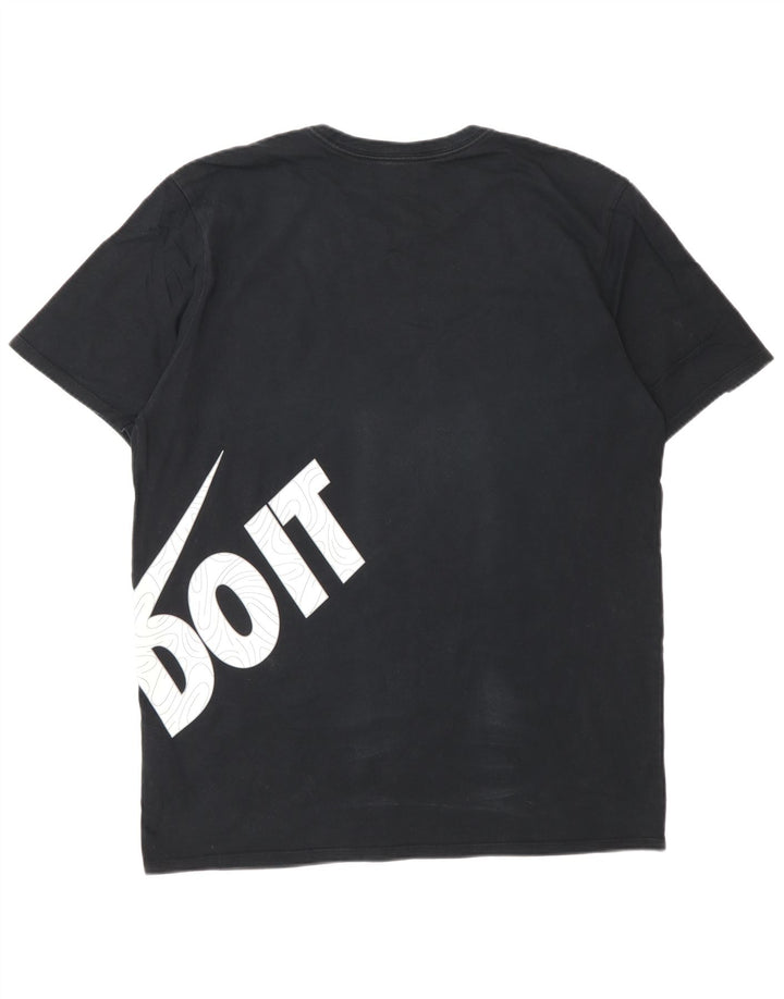 Ανδρικό γραφικό μπλουζάκι Nike, μεγάλο μαύρο βαμβακερό