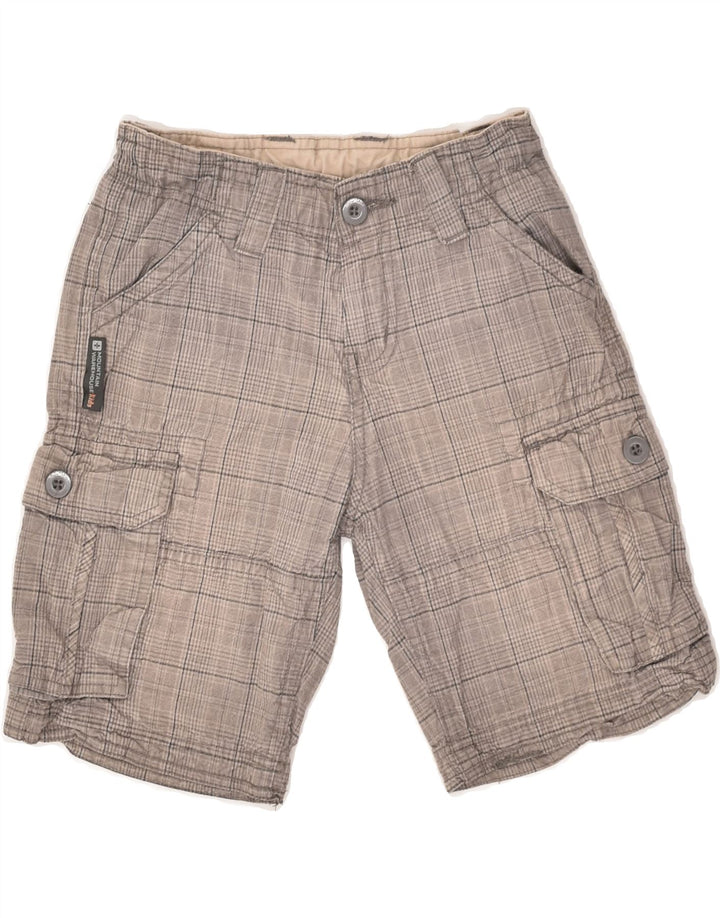 MOUNTAIN WAREHOUSE Αγόρια Cargo σορτς 7-8 ετών W22 Γκρι βαμβακερό τσεκ