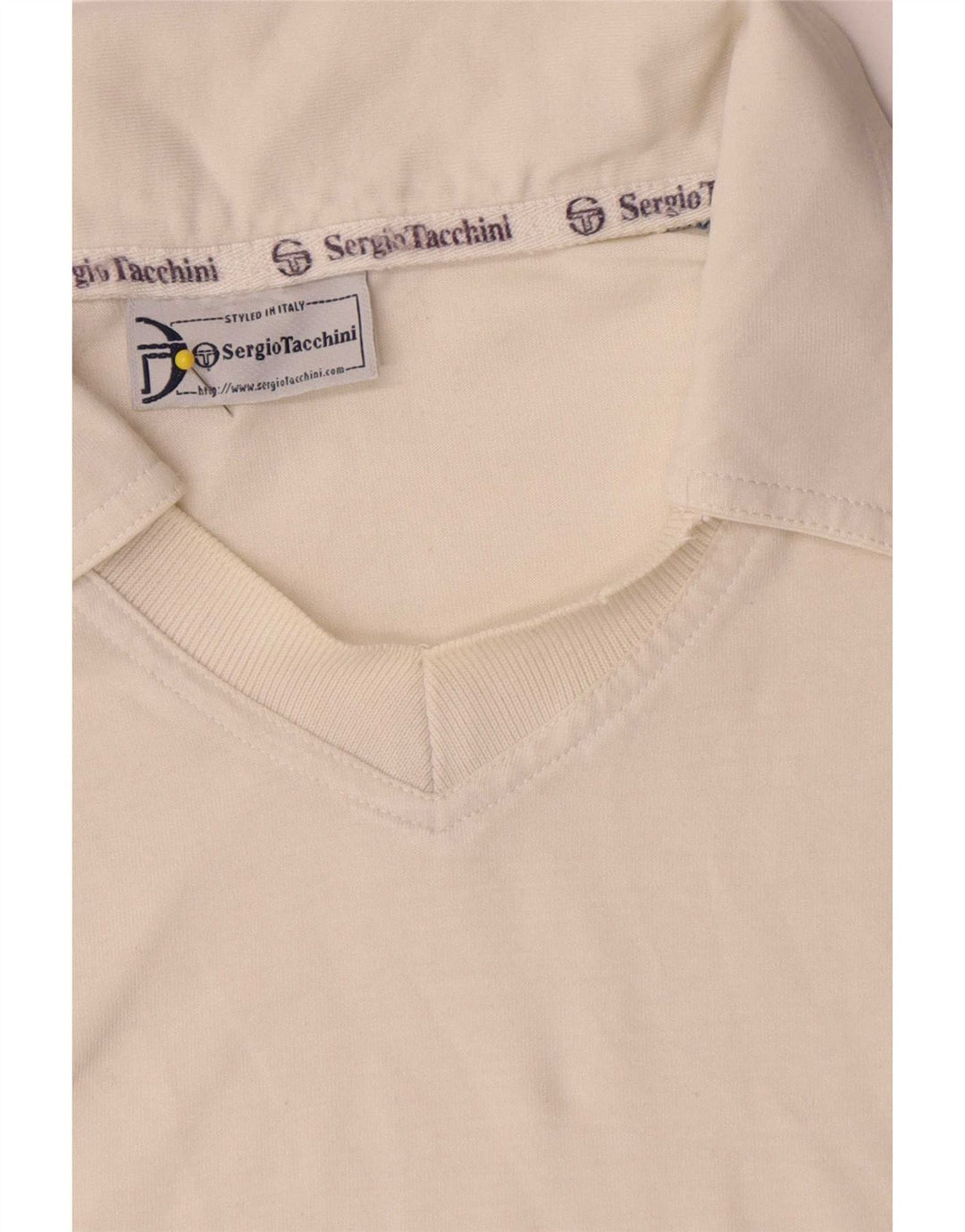 Sergio Tacchini Ανδρικό Πόλο Μπλουζάκι XL Λευκό Colourblock