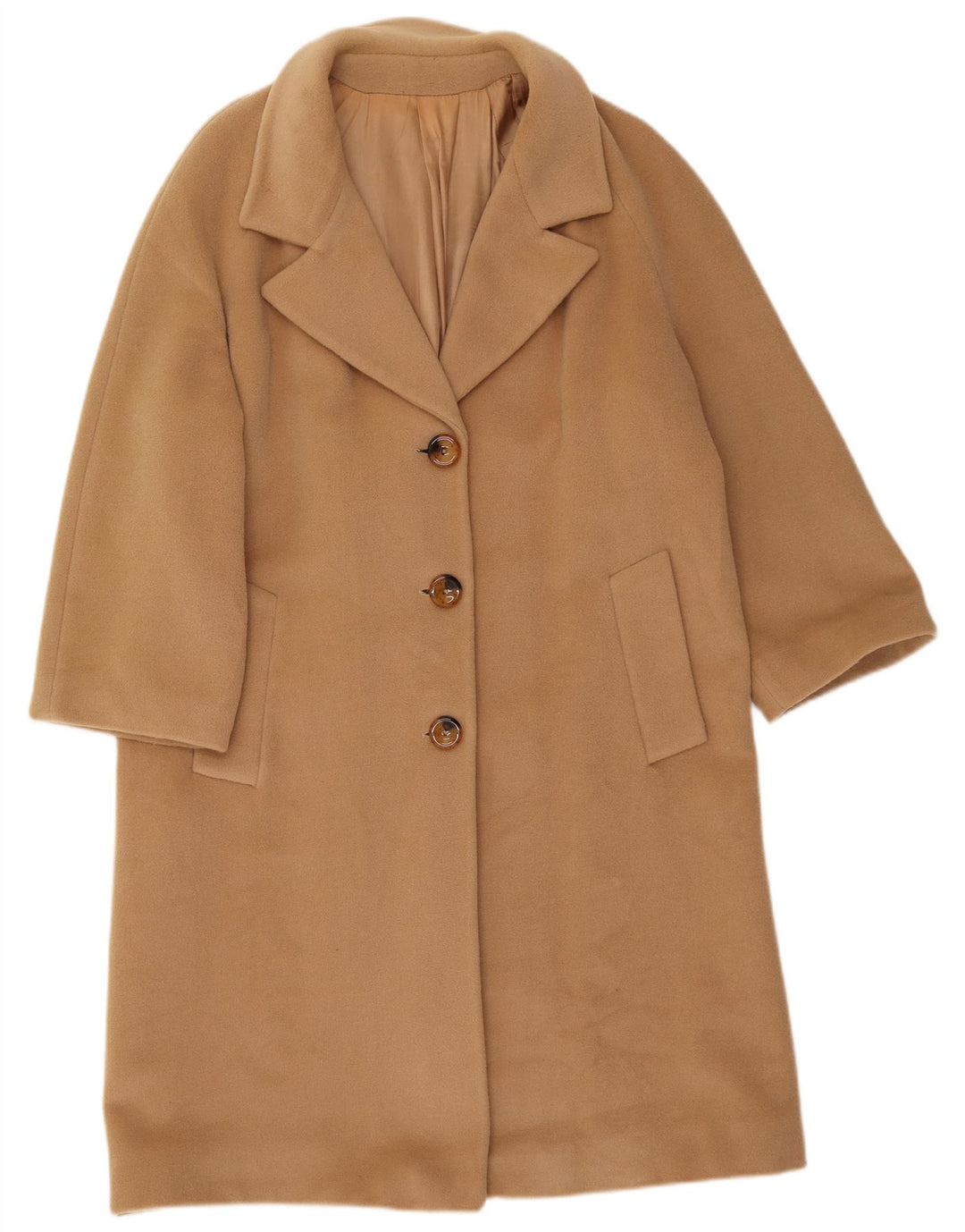 Vintage Γυναικείο Oversized Πανωφόρι IT 40 Small Beige Wool