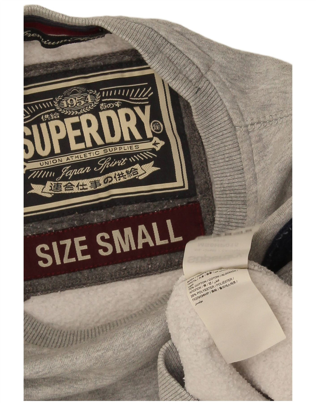 Ανδρικό γραφικό φούτερ Superdry, βαμβακερό μικρό γκρι