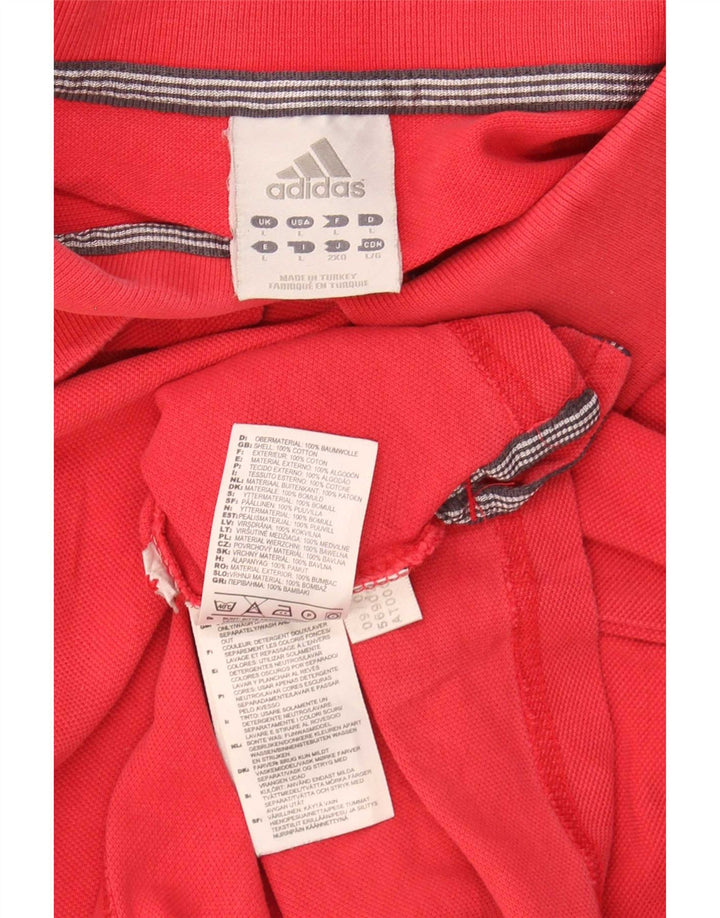 Ανδρικό πουκάμισο πόλο Adidas μεγάλο κόκκινο βαμβακερό
