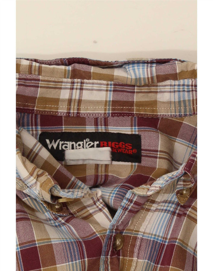 Ανδρικό πουκάμισο Wrangler XL καφέ καρό