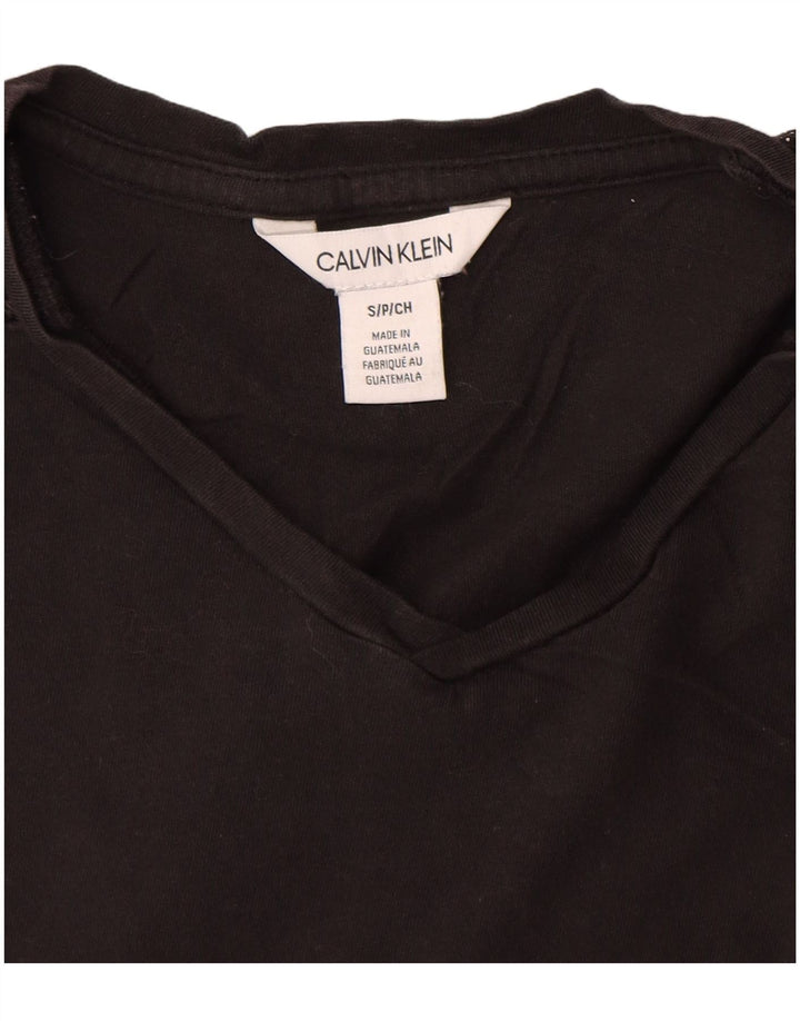 CALVIN KLEIN Ανδρικό γραφικό T-Shirt Top Μικρό μαύρο βαμβακερό