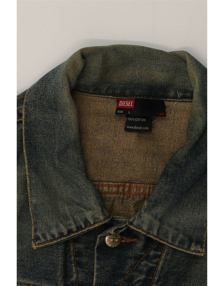 Ανδρικό τζιν μπουφάν DIESEL UK 40 μεγάλο μπλε βαμβακερό