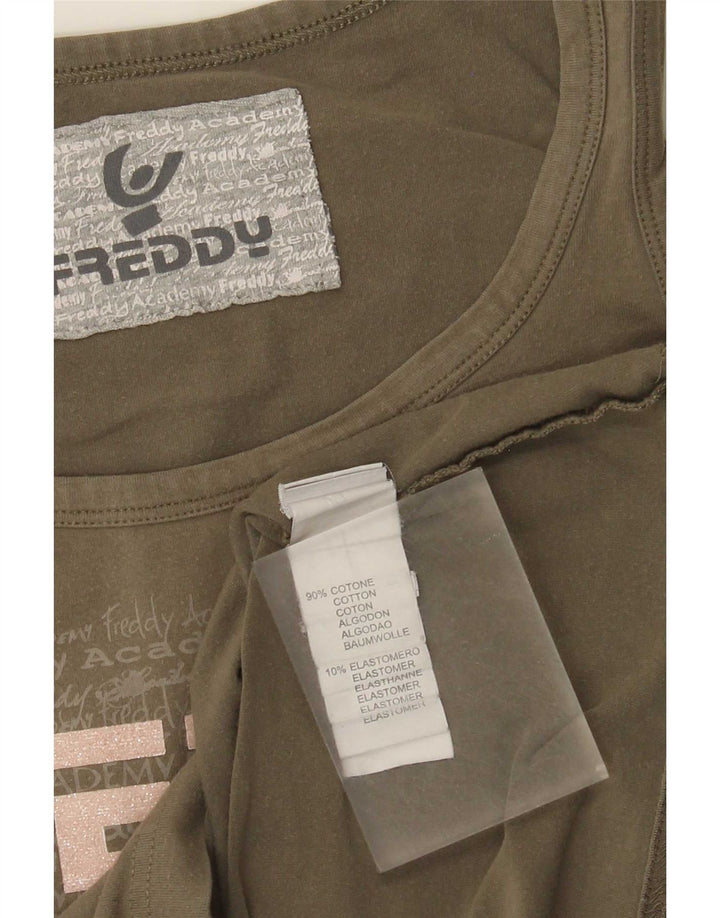 Freddy Γυναικείο Γραφικό Γιλέκο Top IT 46/48 Μεγάλο Χακί Βαμβακερό