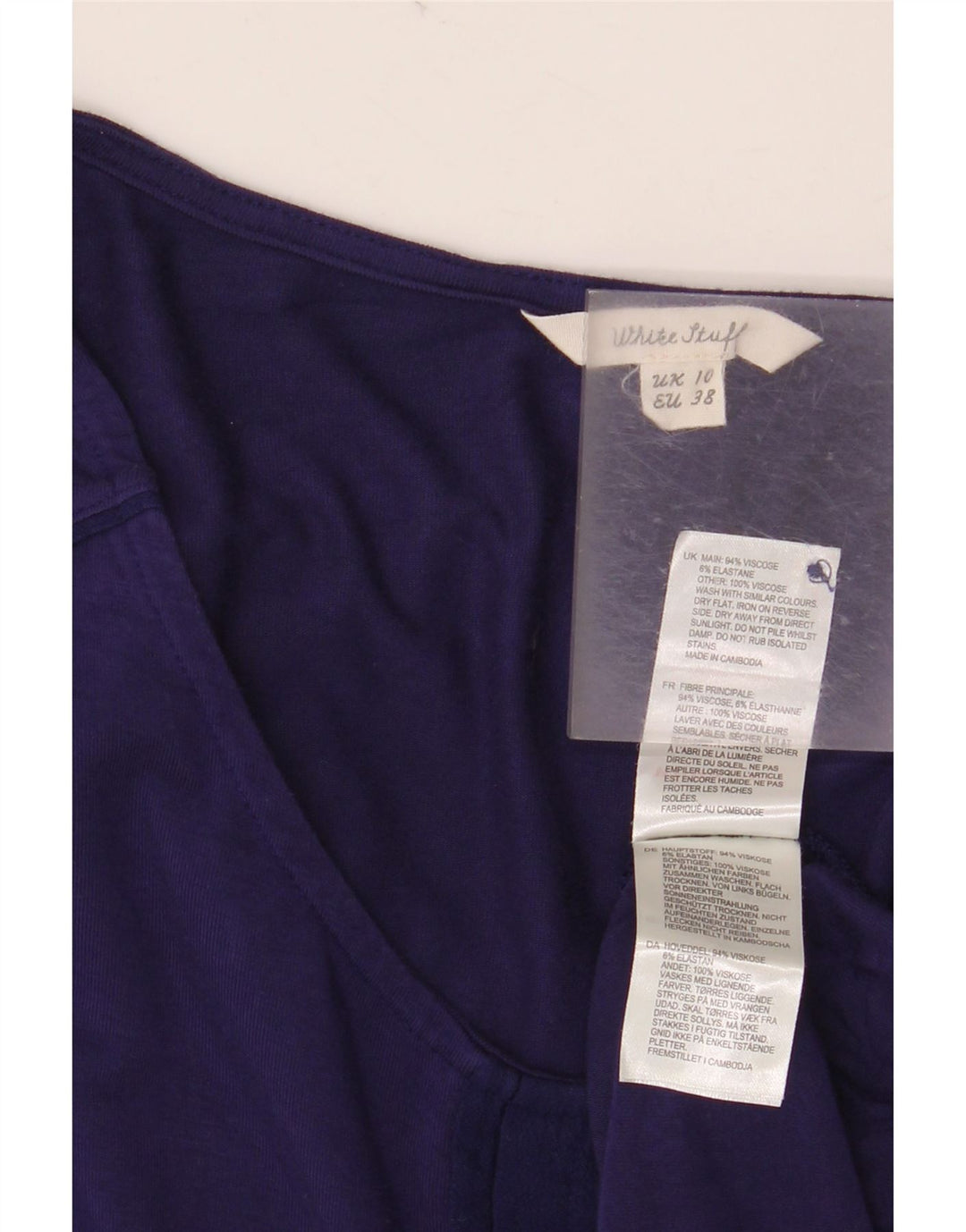 WHITE STUFF Γυναικείο τοπ μακρυμάνικο UK 10 Small Purple Viscose