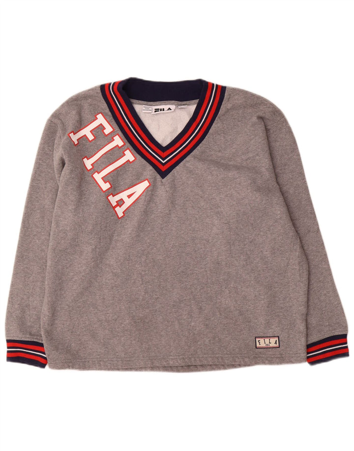 Γυναικείο γραφικό φούτερ Fila Jumper UK 14 Large Grey Colourblock