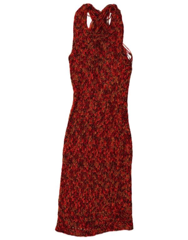 Vintage Γυναικείο πλεκτό Bodycon Φόρεμα UK 12 Medium πολύχρωμο Flecked