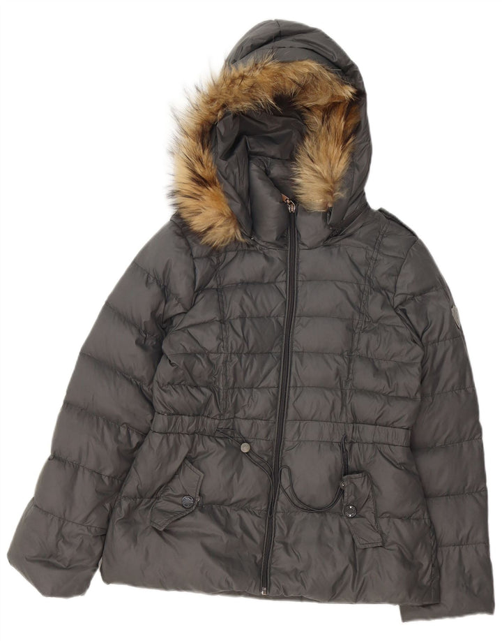 Liu Jo Girls Hooded Jacket 11-12 Years Grey Polyamide