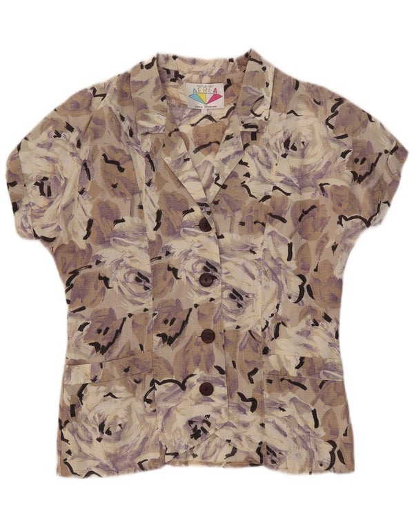 Vintage Womens Short Sleeve Shirt Blouse IT 42 Medium Multicoloured Floral