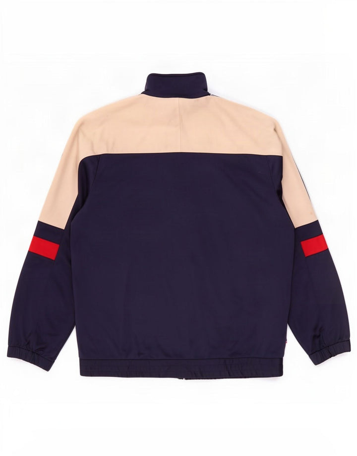 Ανδρική φόρμα γυμναστικής γραφικής Asics Top Jacket 2XL Navy Blue Colorblock Polyamide