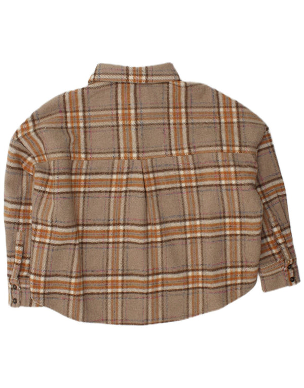 NATIVE YOUTH Γυναικείο υπερμεγέθη φανελένιο πουκάμισο UK 14 μέτριο μπεζ τσεκ