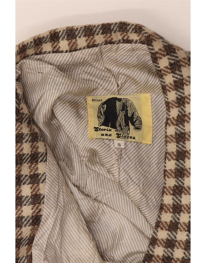 Moda Dossier Ανδρικό μπουφάν σακάκι 1 κουμπιού UK 36 Small Brown Check