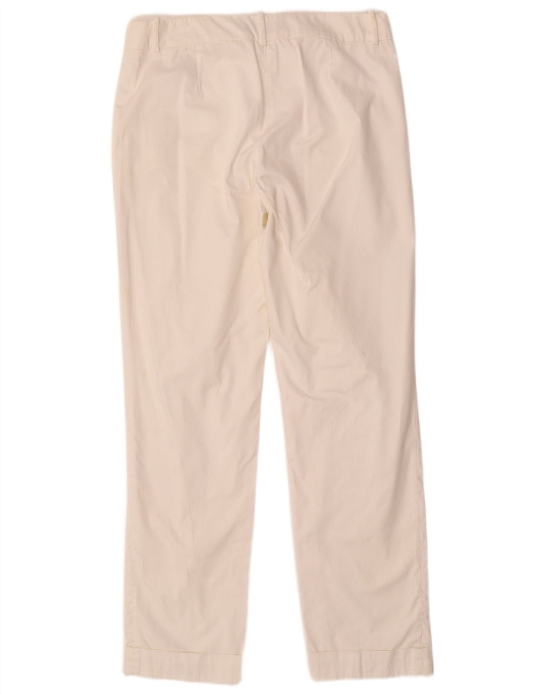 TRUSSARDI Γυναικείο ίσιο παντελόνι Chino IT 42 Medium W28 L28 Λευκό βαμβακερό