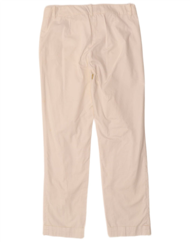 TRUSSARDI Γυναικείο ίσιο παντελόνι Chino IT 42 Medium W28 L28 Λευκό βαμβακερό