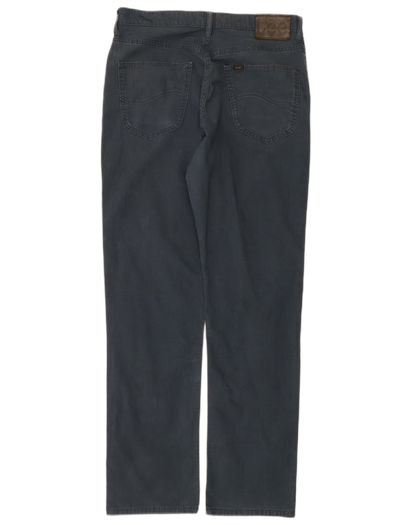 Lee Mens Brooklyn Straight Casual Παντελόνι W34 L32 Navy Blue Cotton