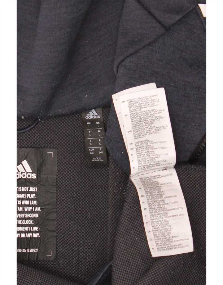 Ανδρική αθλητική φόρμα Adidas με γραφική κουκούλα Top Jacket Large Navy Blue Polyester