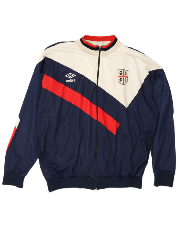 Umbro Mens Cagliari 1990-1991 αθλητική φόρμα Top Jacket Large Navy Blue