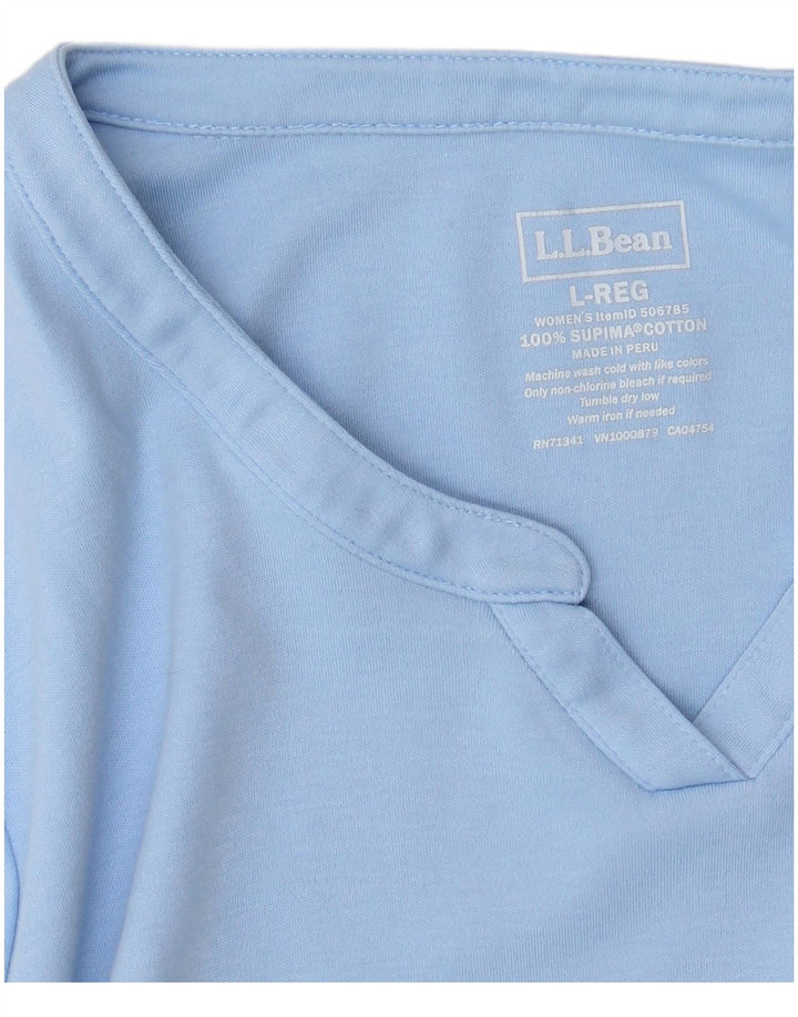 Γυναικείο T-Shirt L.L.Bean Top UK 16 μεγάλο μπλε βαμβακερό