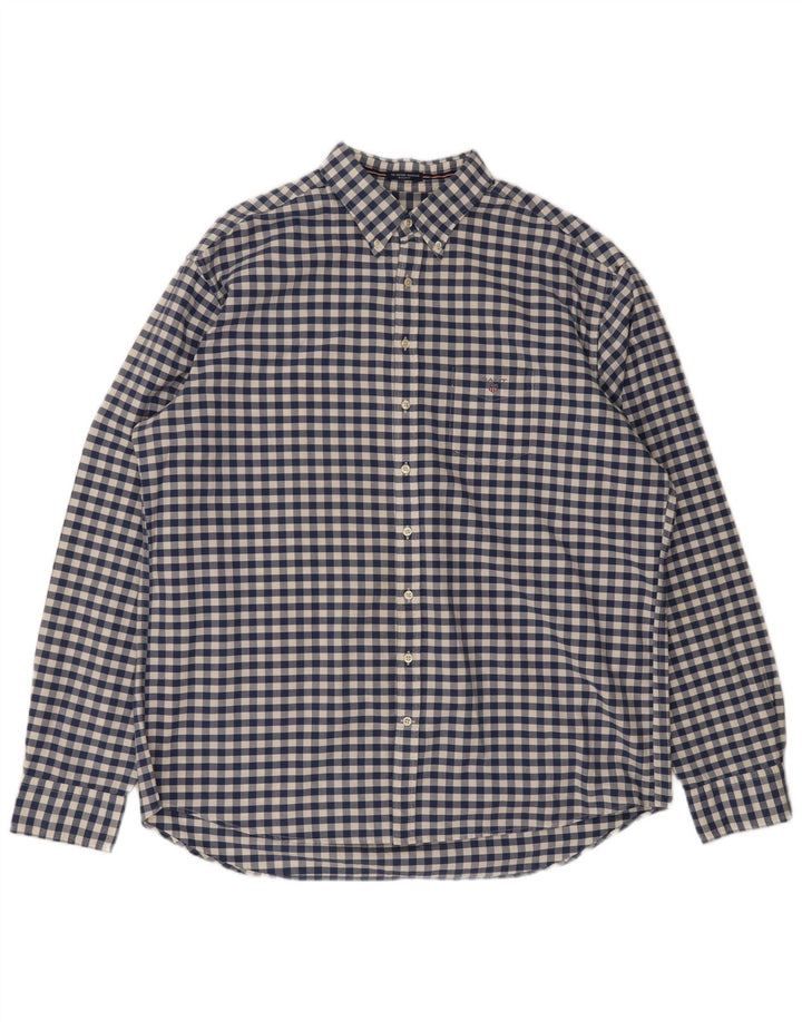 Ανδρικό πουκάμισο Gant Regular Fit 3XL Blue Gingham Cotton