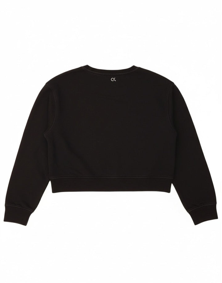 CALVIN KLEIN Womens Graphic Sweatshirt Jumper UK 14 Medium Black