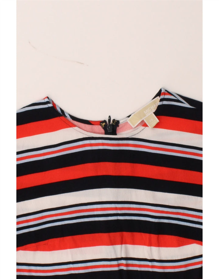 MICHAEL KORS Womens Blouse Top UK 6 XS Multicoloured Striped Viscose Vintage Michael Kors and Second-Hand Michael Kors from Messina Hembry 