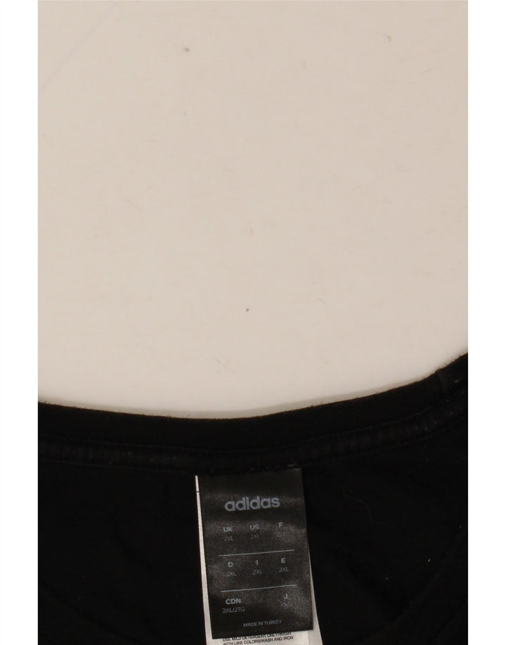 Ανδρικό γραφικό T-Shirt ADIDAS Top 2XL Μαύρο βαμβακερό