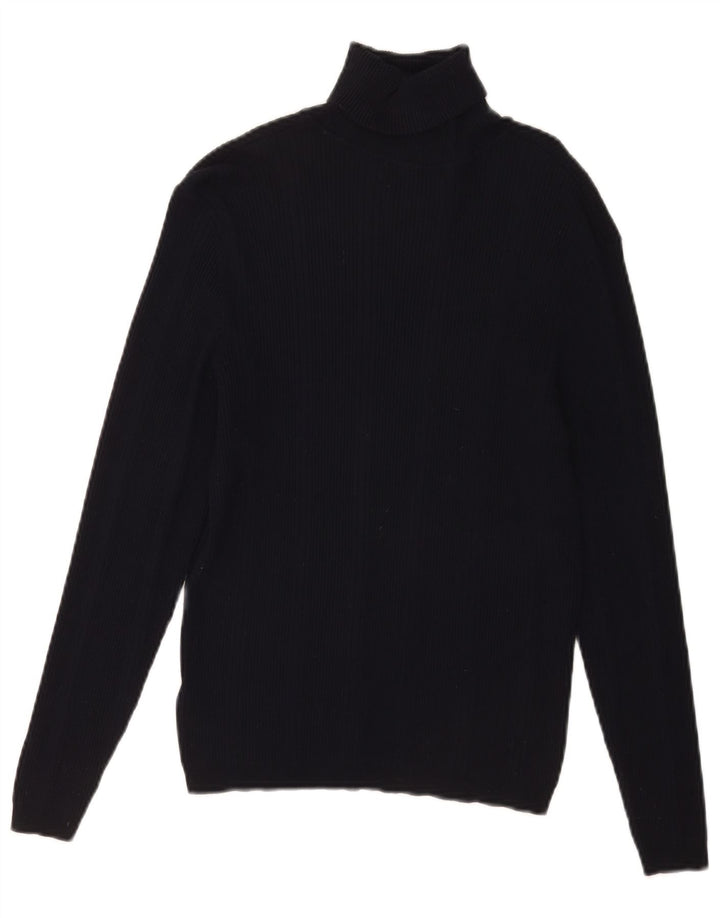 Marks & Spencer Γυναικείο πουλόβερ με ρολό λαιμόκοψη UK 12 Medium Navy Blue