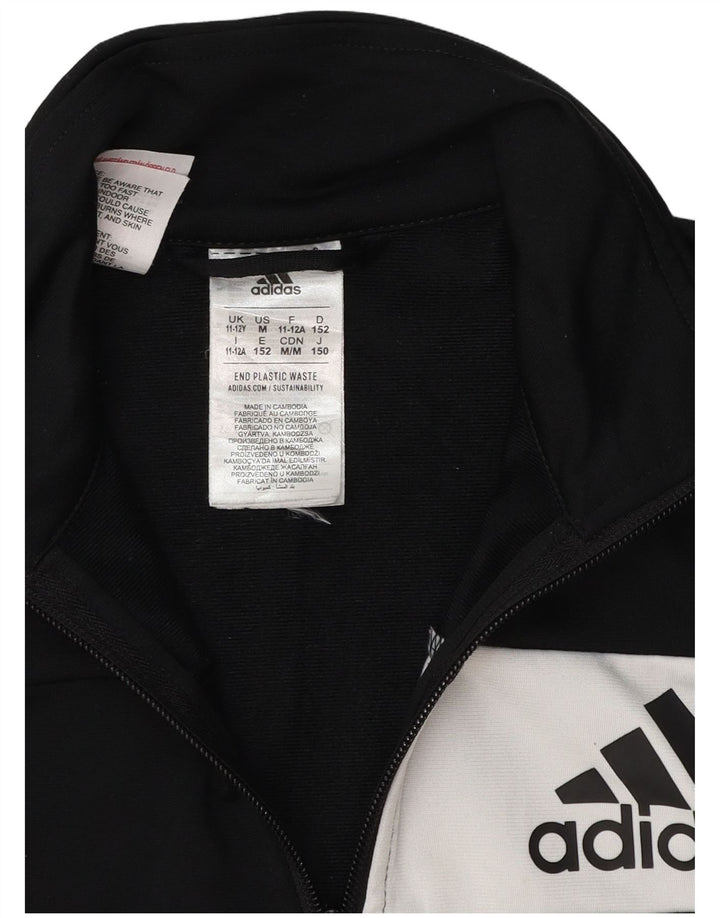 Κορυφαία φόρμα Adidas Boys 11-12 ετών Μαύρο Colourblock Polyester