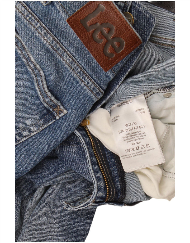 Lee Mens Straight Jeans W38 L30 Blue Cotton