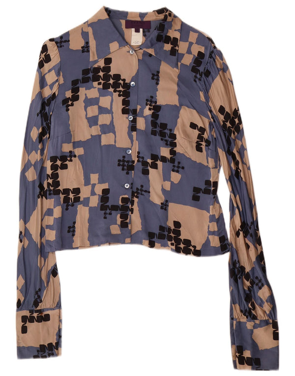 LES COPAINS Γυναικείο Σετ Φούστας 2 τεμαχίων IT 42 Medium W28 Μπλε γεωμετρικό μεταξωτό