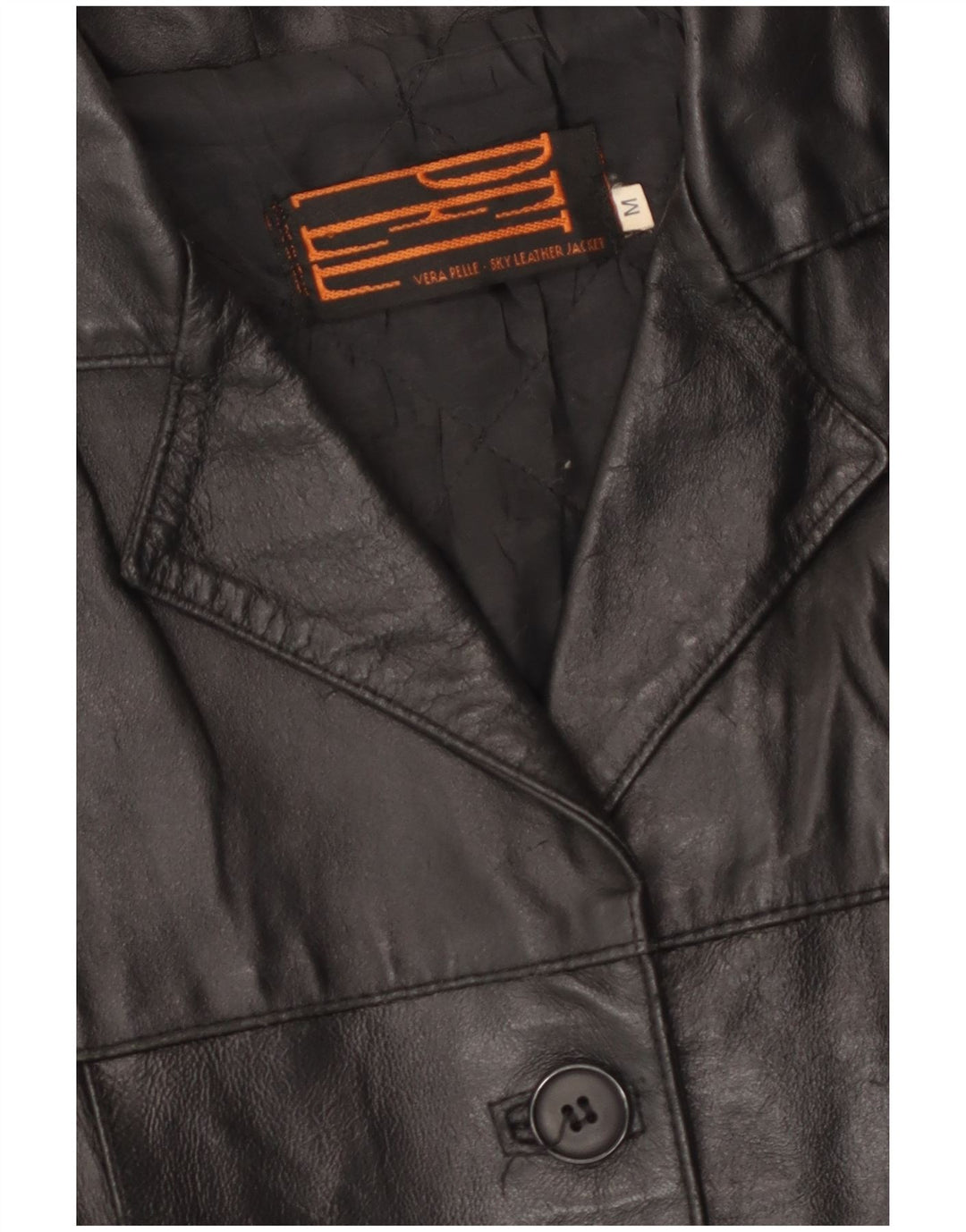 Vintage Γυναικείο Δερμάτινο Μπουφάν UK 14 Medium Black Leather