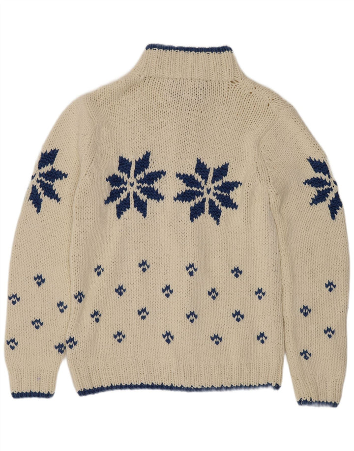Ανδρικό πουλόβερ με ζακέτα Marlboro Classics Medium Off White Fair Isle Retro